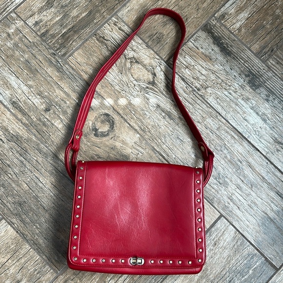 Vintage Collins red studded purse handbag - Picture 1 of 9